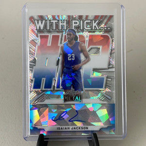 2022 Leaf Metal /5 - Isaiah Jackson - With Pick.. Red White Blue Cracked Ice RC
